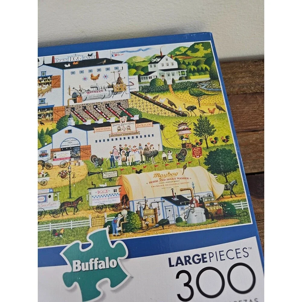Buffalo Charles Wysocki 300 Large Piece Jigsaw Puzzle Sunny Side Up Farm Animal